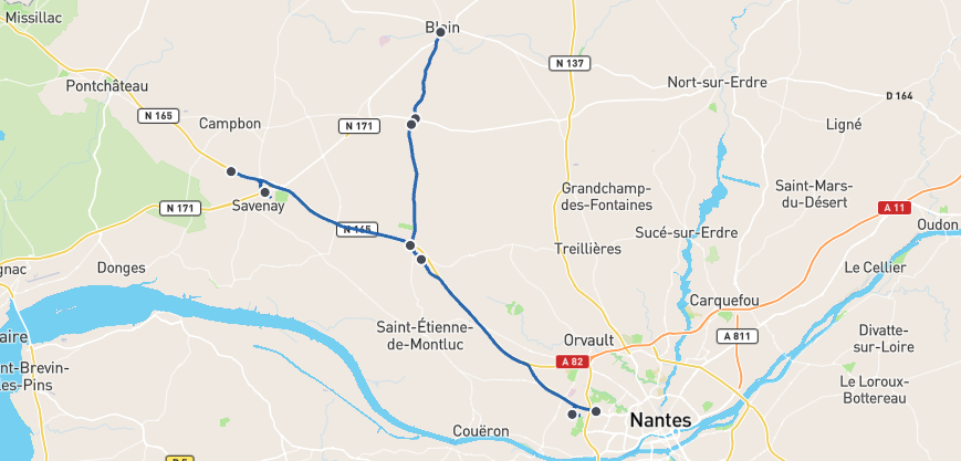 Plan de la ligne en Y, source Nantes Métropole